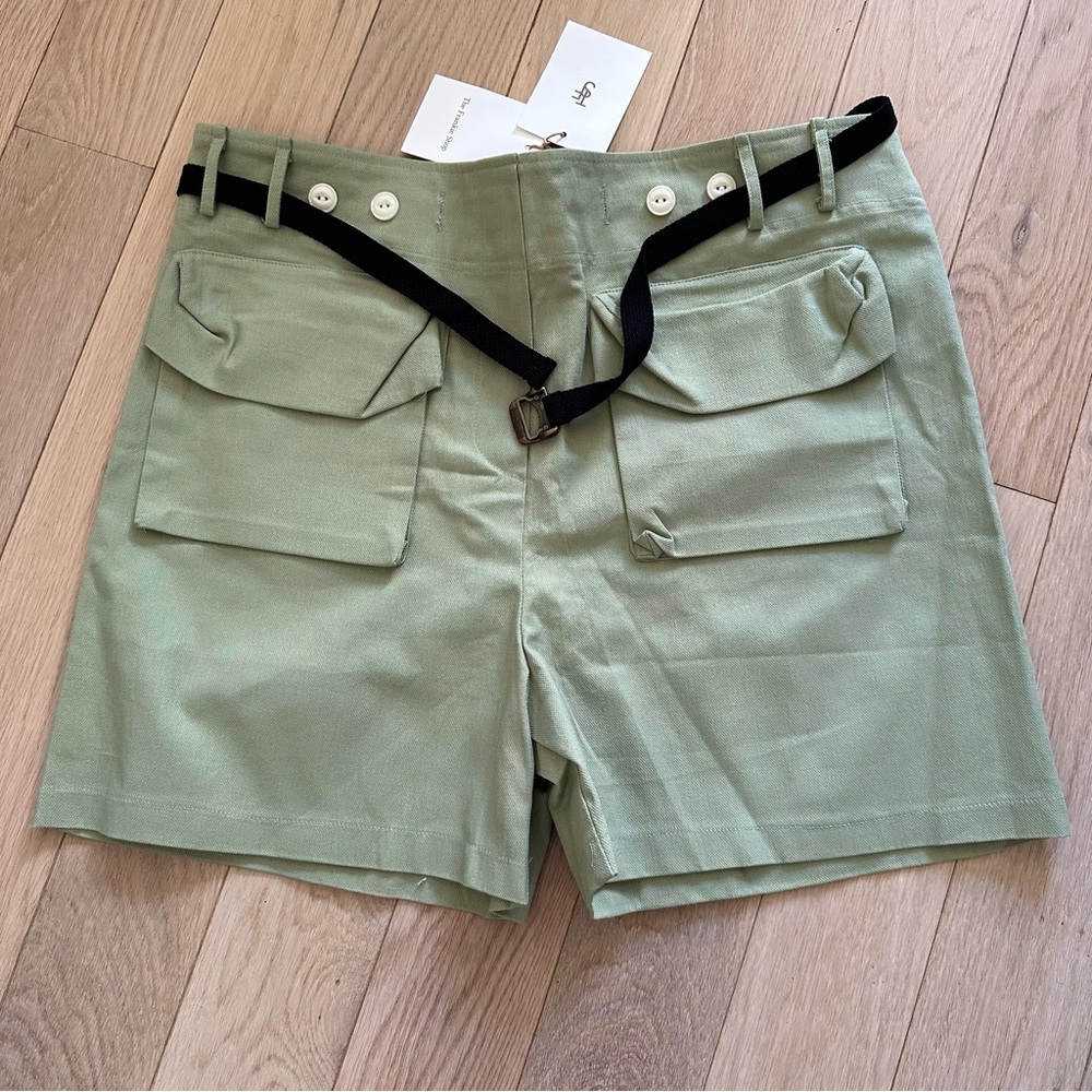 The Frankie Shop Raye Cargo Shorts in Sage Green (BRAND NEW; NWT)